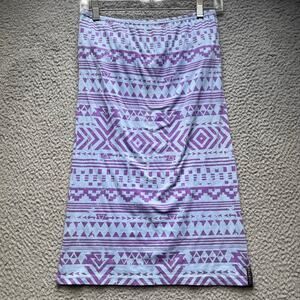 Billabong Skirt Womens Medium Purple Pull On Maxi Tribal Print Stretch